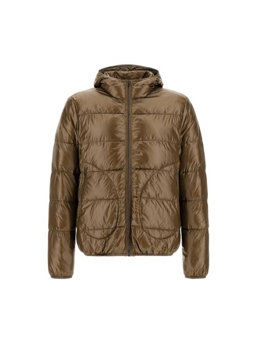Giubbotto da uomo con cappuccio imbottito in piuma, colore verde militare HERNO | PI001248U120177745
